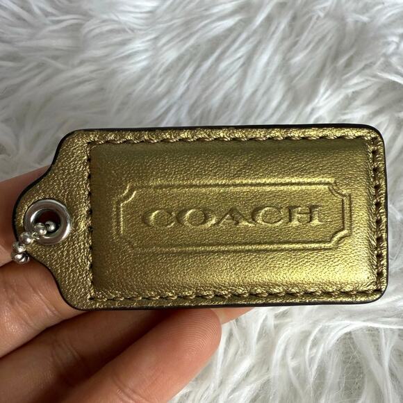 COACH Gold Metallic Replacement Fob Bag Charm Hang tag Hangtag - Picture 1 of 2
